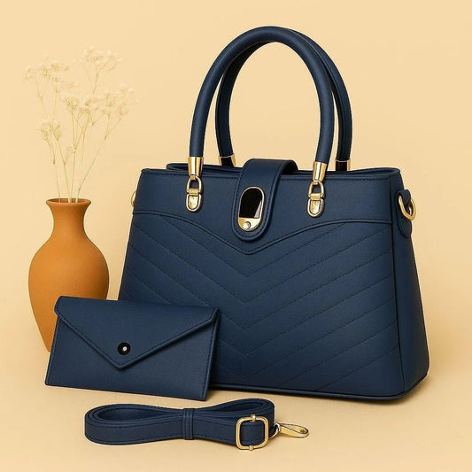 2 piece Women's Leather Plain Shoulder Bag