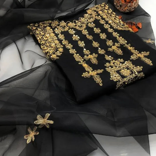 2 Pcs Women's Unstitched Embroidered Suit